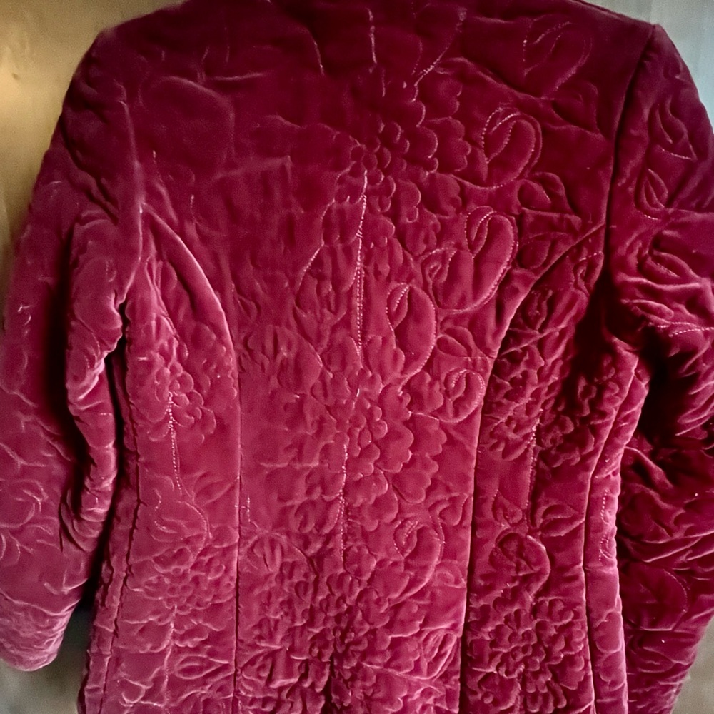 Vintage Velvet Burgundy Jacket with Embroidery - Picture 4 of 12